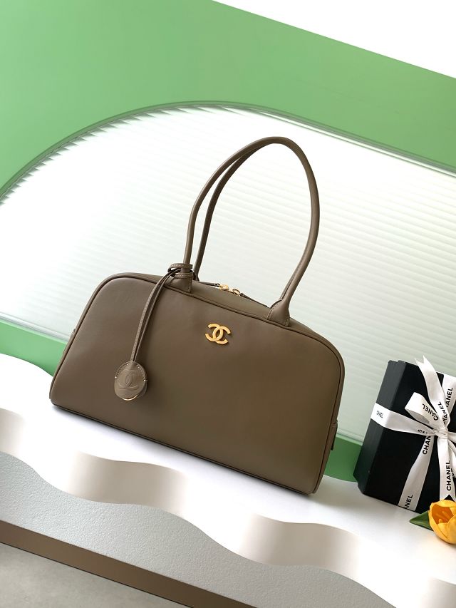 CC calfskin large bowling bag AS6211 khaki