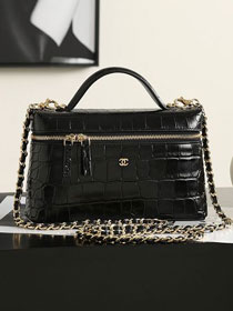 CC crocodile calfskin vanity with chain AP5195