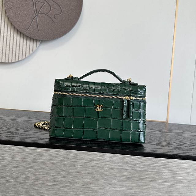CC crocodile calfskin vanity with chain AP5195