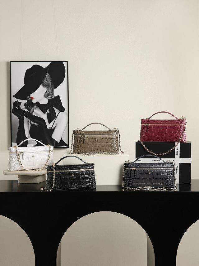 CC crocodile calfskin vanity with chain AP5438