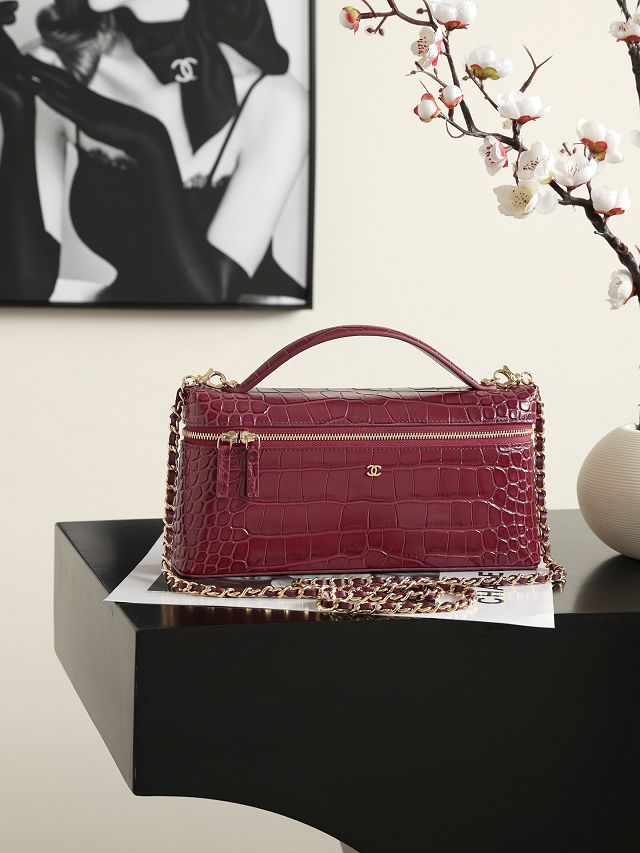 CC crocodile calfskin vanity with chain AP5438