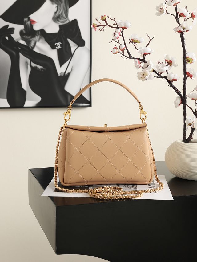 CC lambskin small hobo bag AS6255 beige