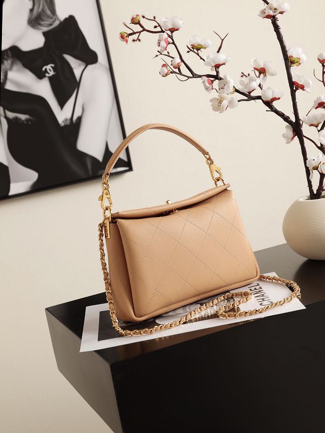 CC lambskin small hobo bag AS6255 beige