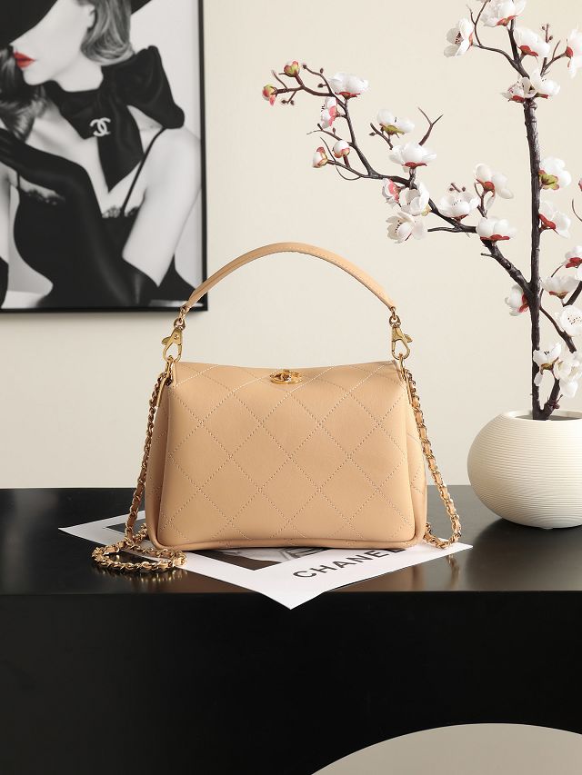 CC lambskin small hobo bag AS6255 beige