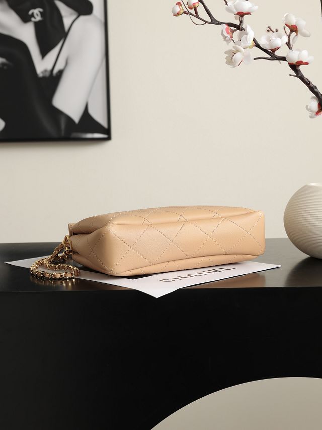 CC lambskin small hobo bag AS6255 beige