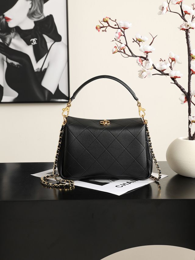 CC lambskin small hobo bag AS6255 black
