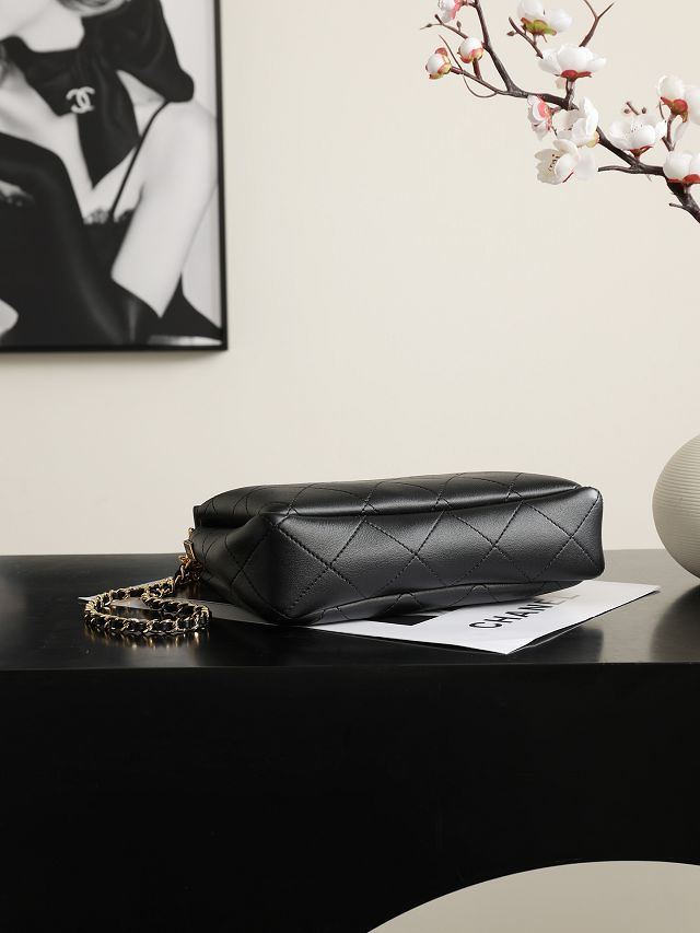 CC lambskin small hobo bag AS6255 black