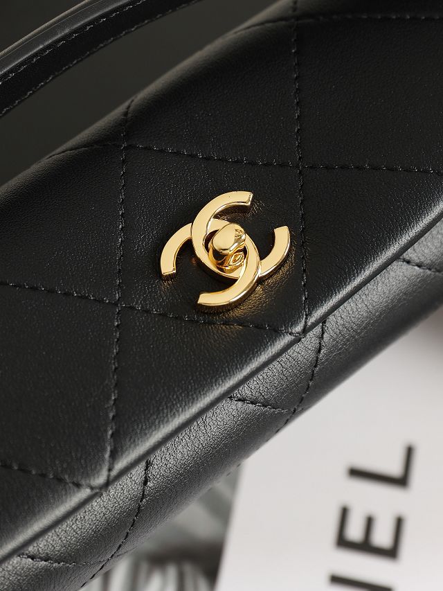CC lambskin small hobo bag AS6255 black
