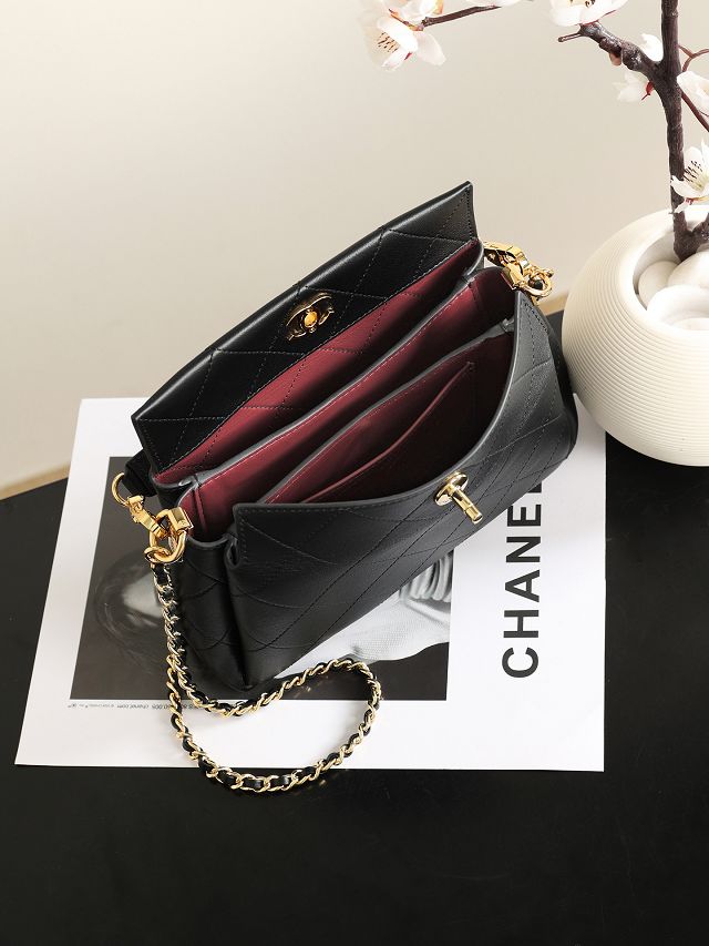 CC lambskin small hobo bag AS6255 black
