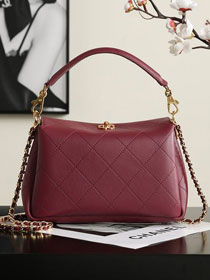 CC lambskin small hobo bag AS6255 bordeaux