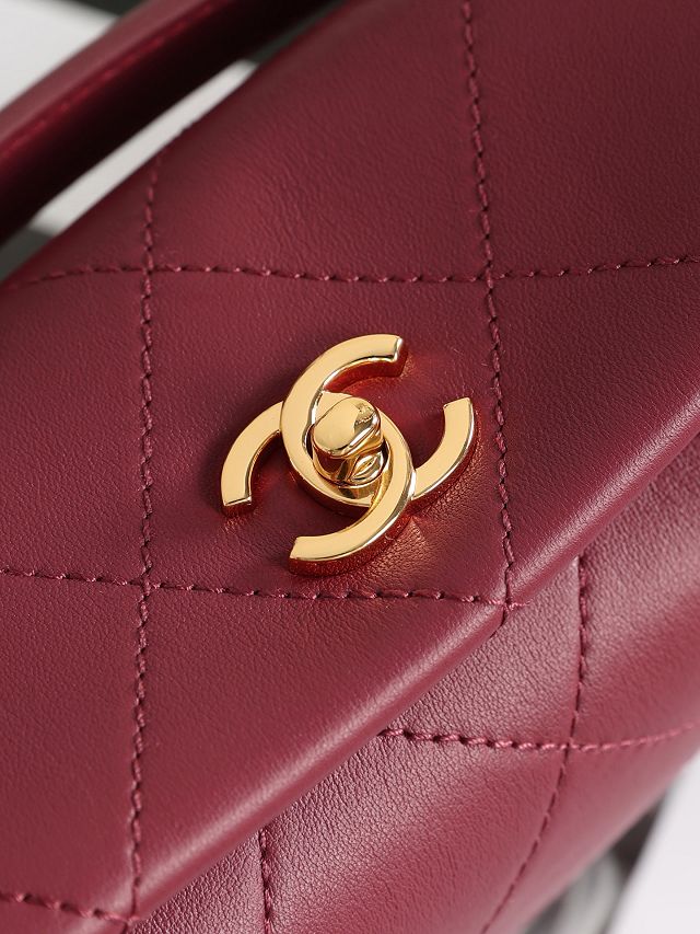 CC lambskin small hobo bag AS6255 bordeaux