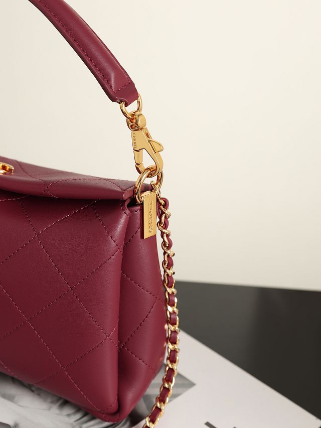 CC lambskin small hobo bag AS6255 bordeaux