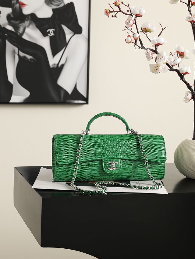 CC lizard calfskin clutch with chain AP5280 