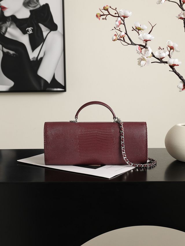 CC lizard calfskin clutch with chain AP5280 