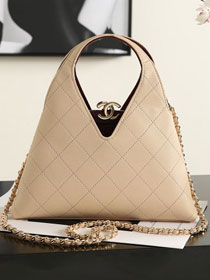 CC calfskin small shopping bag AS6392 beige