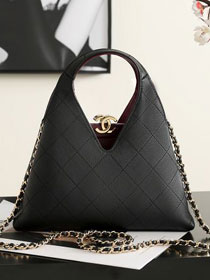 CC calfskin small shopping bag AS6392 black