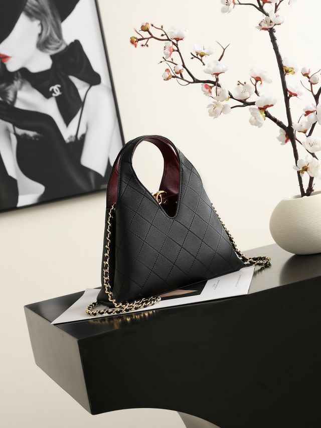 CC calfskin small shopping bag AS6392 black