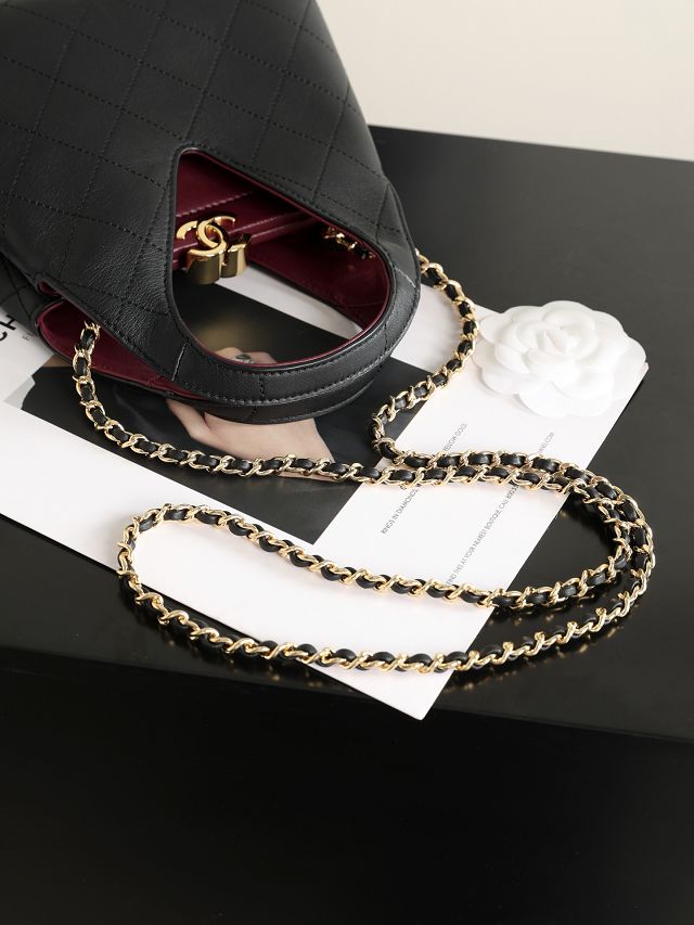 CC calfskin small shopping bag AS6392 black