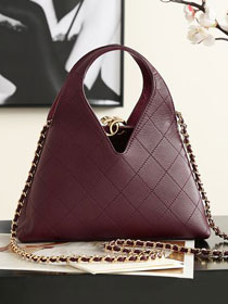 CC calfskin small shopping bag AS6392 bordeaux