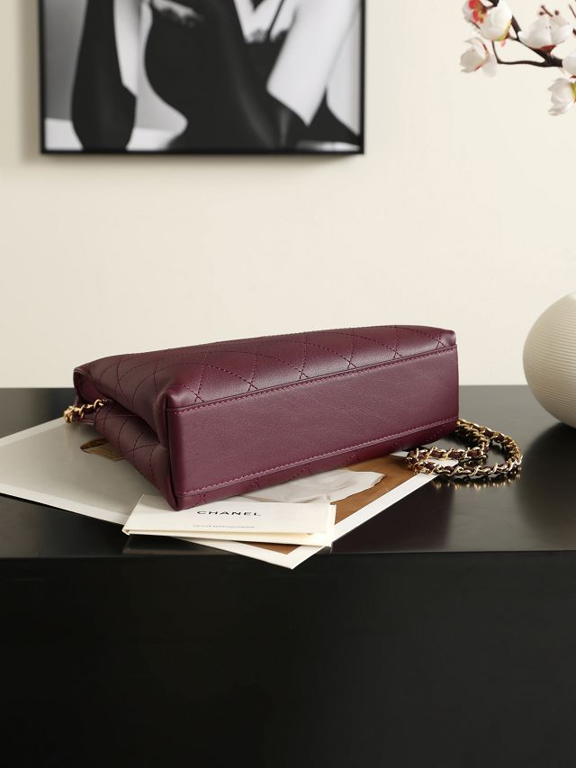CC calfskin small shopping bag AS6392 bordeaux