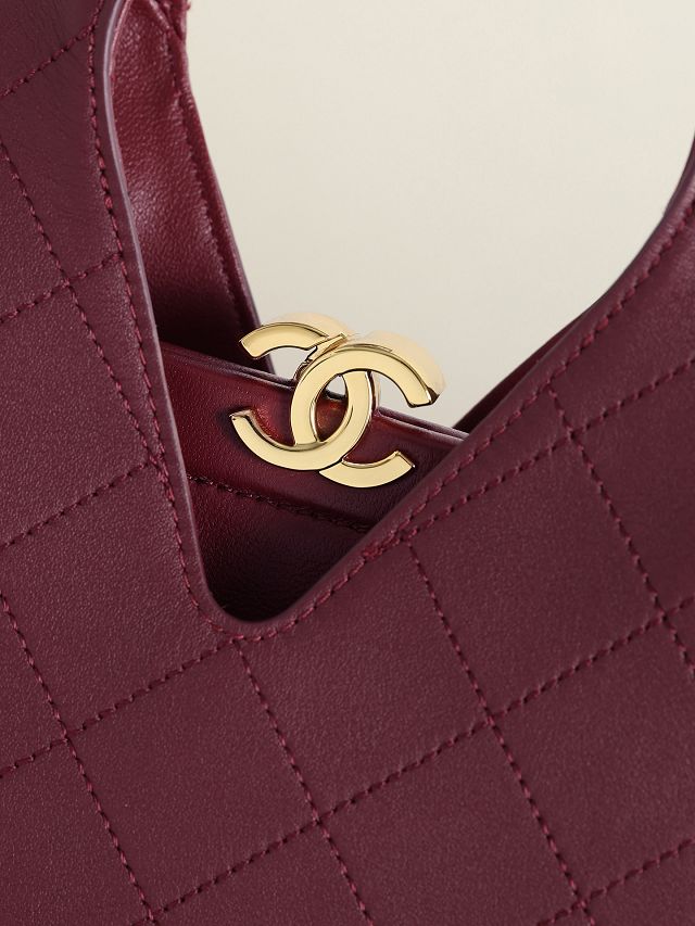 CC calfskin small shopping bag AS6392 bordeaux