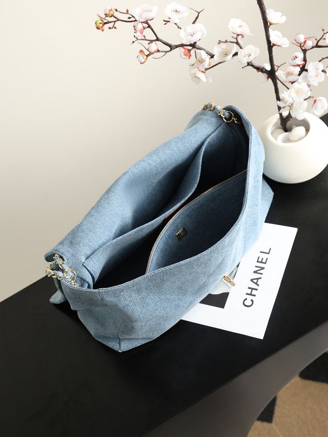 CC denim maxi flap bag AS6234 blue