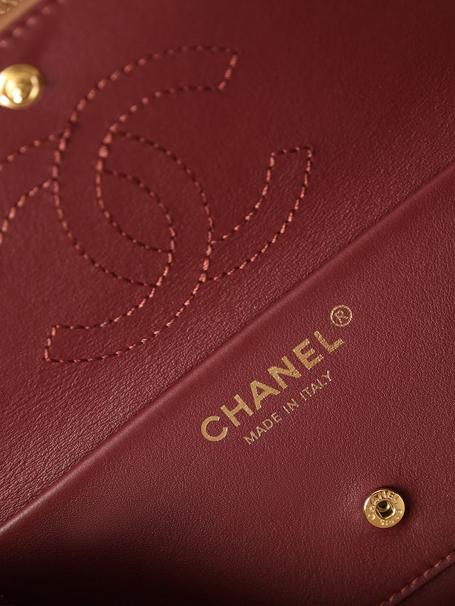 CC grained calfskin mini flap bag AS6573 brown