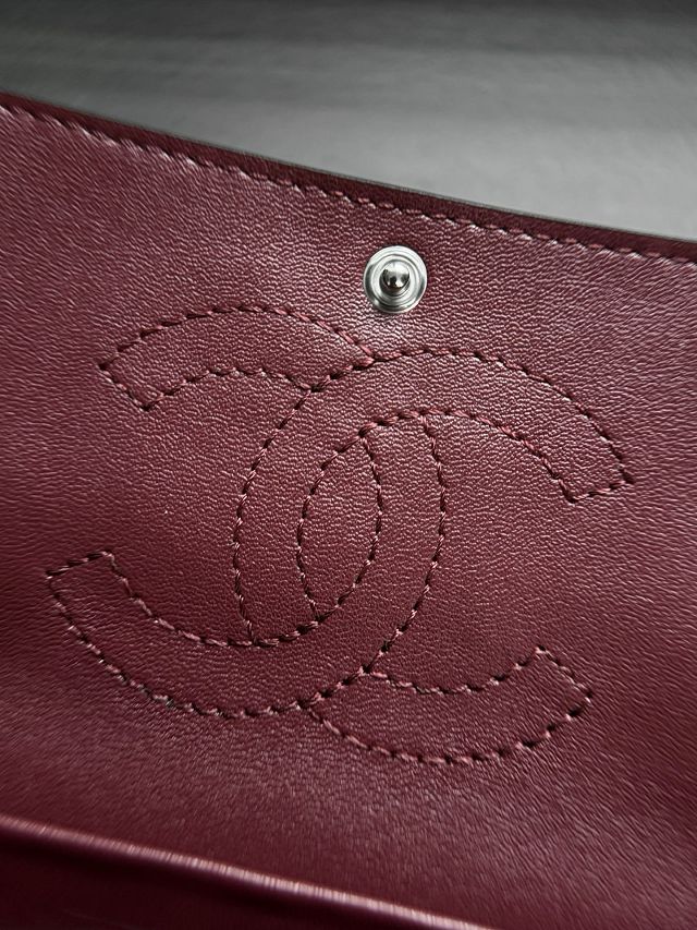 CC grained calfskin mini flap bag AS6573 dark brown