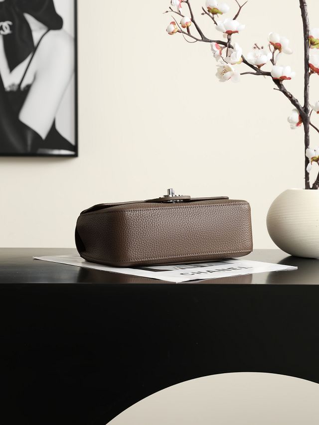 CC grained calfskin mini flap bag AS6573 light brown