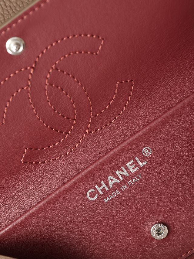 CC grained calfskin mini flap bag AS6573 light brown