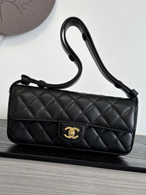 CC lambskin flap bag AS6577 black