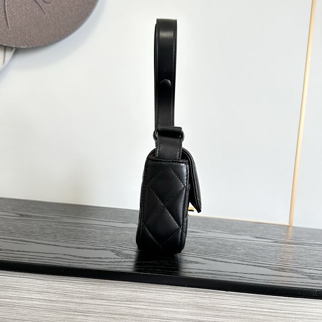 CC lambskin flap bag AS6577 black