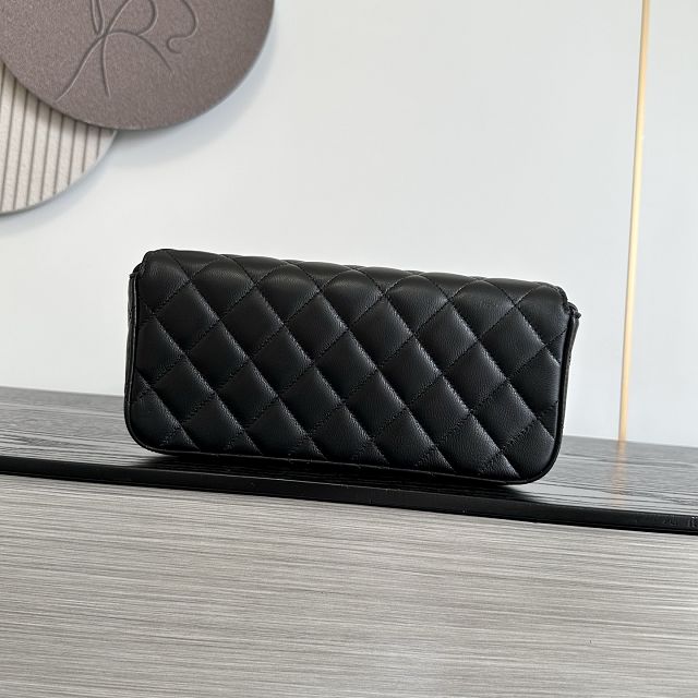 CC lambskin flap bag AS6577 black