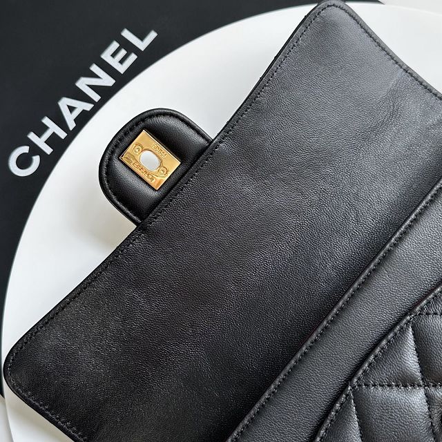 CC lambskin flap bag AS6577 black