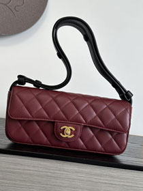 CC lambskin flap bag AS6577 bordeaux