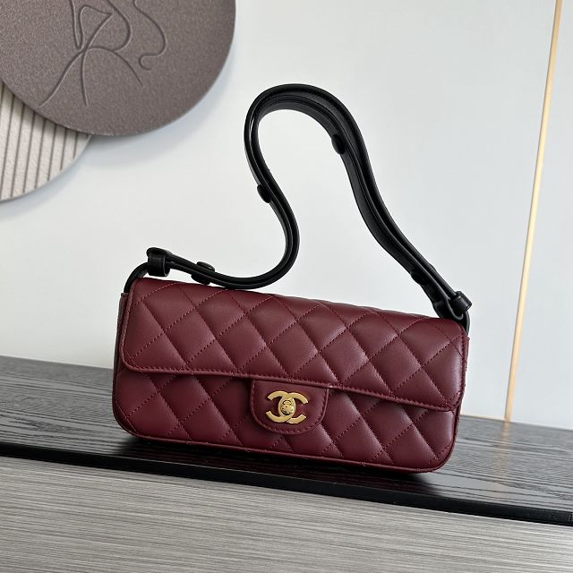 CC lambskin flap bag AS6577 bordeaux