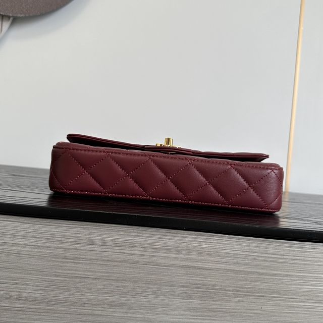 CC lambskin flap bag AS6577 bordeaux