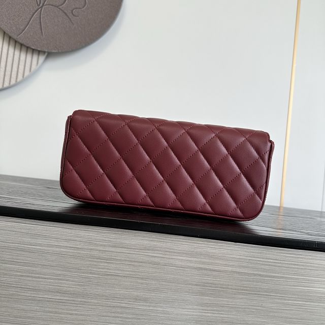 CC lambskin flap bag AS6577 bordeaux