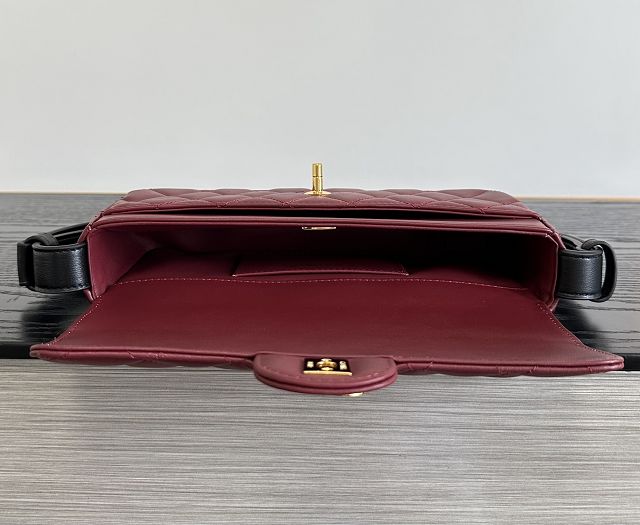CC lambskin flap bag AS6577 bordeaux