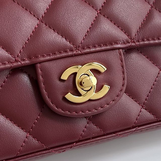 CC lambskin flap bag AS6577 bordeaux