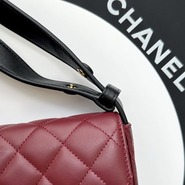 CC lambskin flap bag AS6577 bordeaux