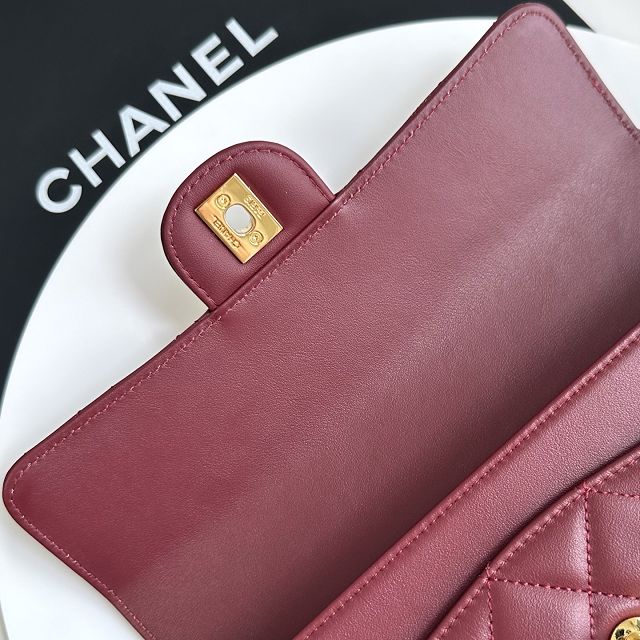 CC lambskin flap bag AS6577 bordeaux