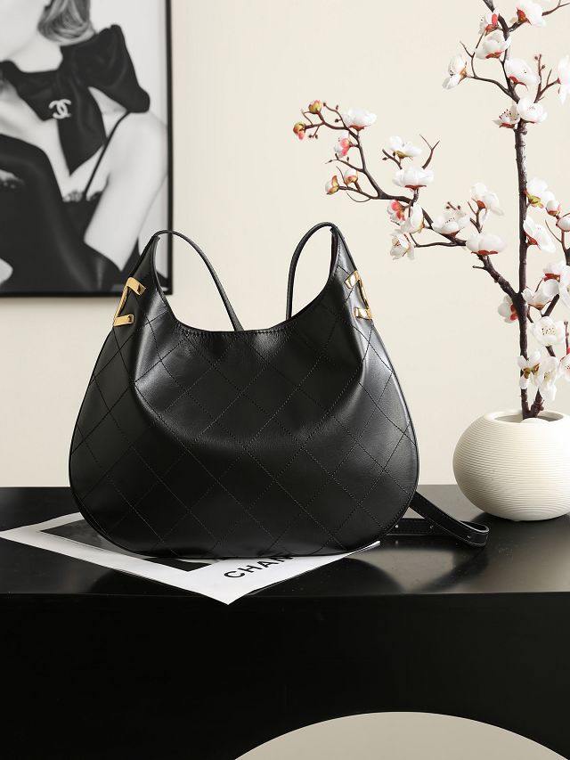 CC lambskin large hobo handbag AS6601 black