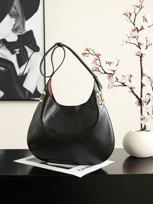 CC lambskin large hobo handbag AS6601 black