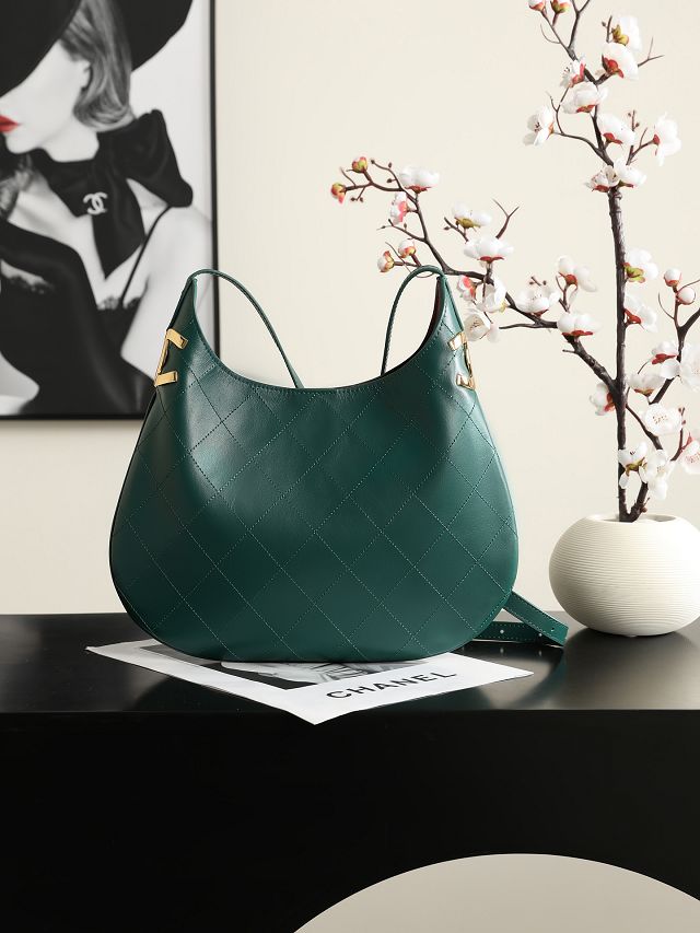 CC lambskin large hobo handbag AS6601 green