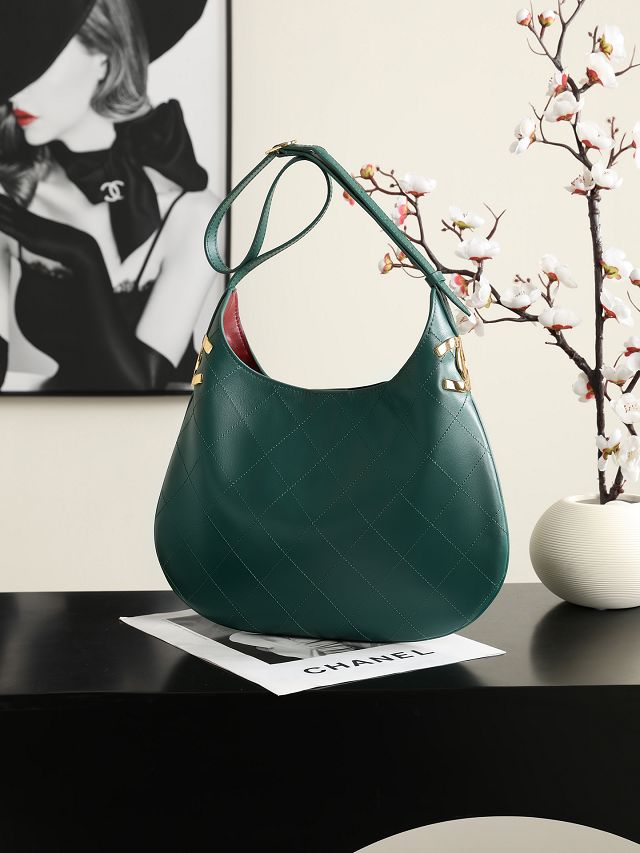 CC lambskin large hobo handbag AS6601 green