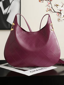 CC lambskin large hobo handbag AS6601 purple