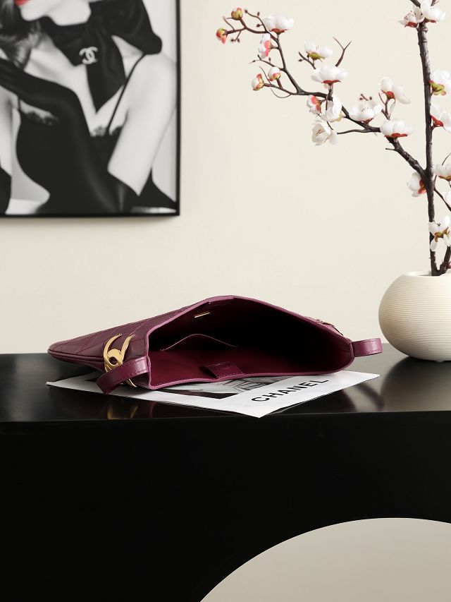 CC lambskin large hobo handbag AS6601 purple