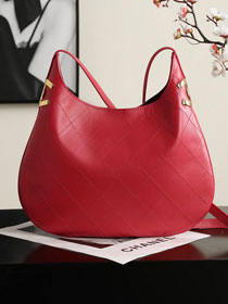 CC lambskin large hobo handbag AS6601 red