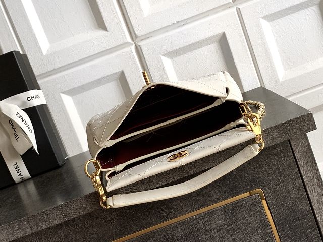 CC lambskin small hobo bag AS6255 white